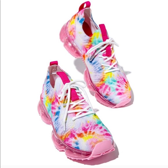 Pink Tie Die FlyKnit Air Bubble Slip On Sneaker - Picture 2 of 8